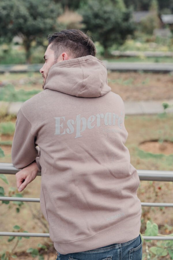 Sudadera con Capucha Unisex - Hoodie Color Latte - "ESPERARÉ"  Salmo 37,7