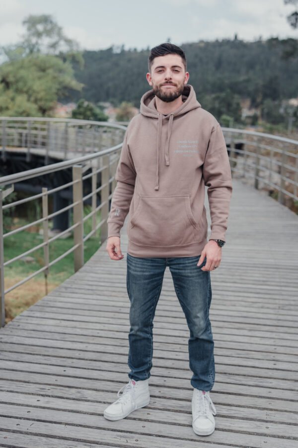 Sudadera con Capucha Unisex - Hoodie Color Latte - "ESPERARÉ"  Salmo 37,7