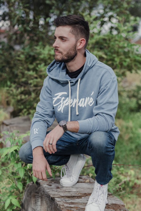Sudadera con Capucha para Hombres- Blue Jean "ESPERARÉ" Sal. 37,7