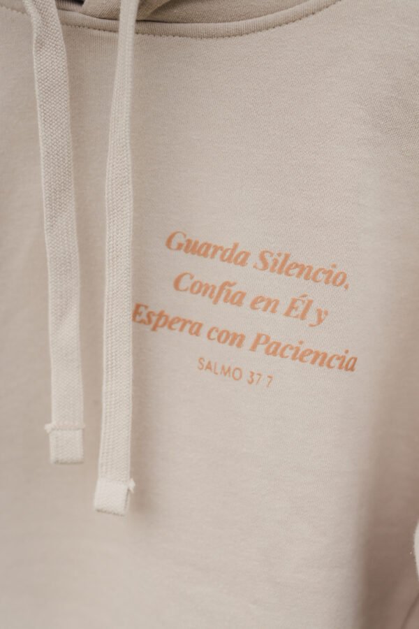 Sudadera con Capucha Unisex - Hoodie Color Bone - "ESPERARÉ" Sal 37,7
